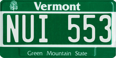 VT license plate NUI553