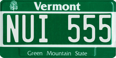 VT license plate NUI555