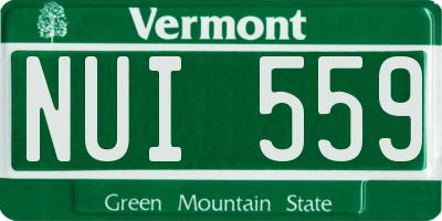 VT license plate NUI559