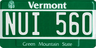 VT license plate NUI560