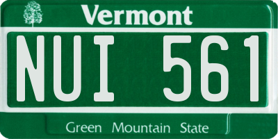 VT license plate NUI561