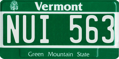VT license plate NUI563