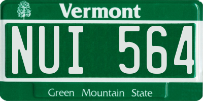 VT license plate NUI564