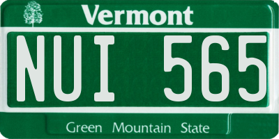 VT license plate NUI565