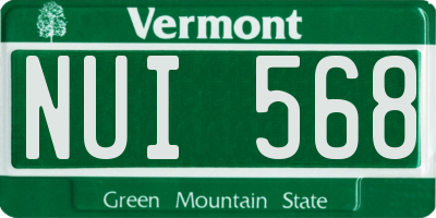 VT license plate NUI568