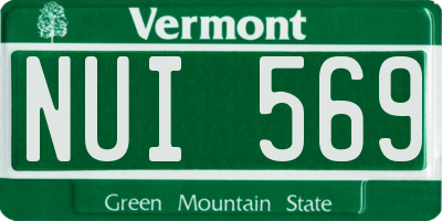 VT license plate NUI569