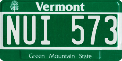 VT license plate NUI573