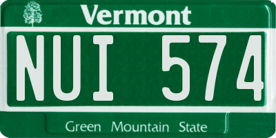 VT license plate NUI574