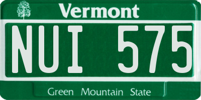 VT license plate NUI575