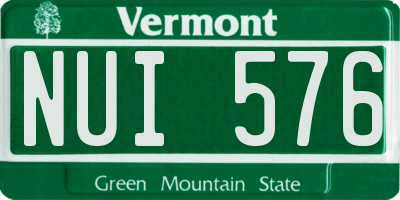 VT license plate NUI576