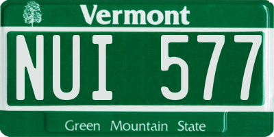 VT license plate NUI577