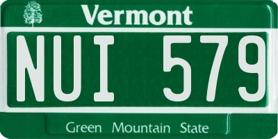 VT license plate NUI579