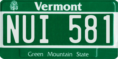 VT license plate NUI581