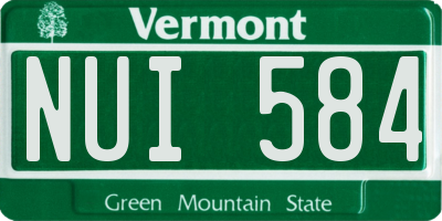 VT license plate NUI584