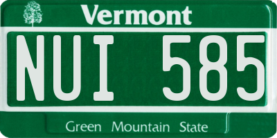 VT license plate NUI585