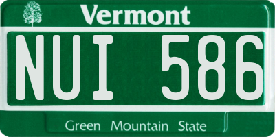 VT license plate NUI586