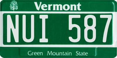 VT license plate NUI587