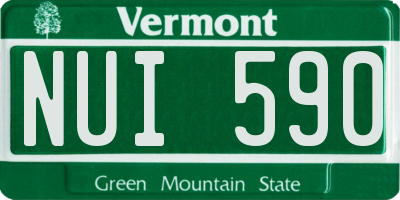 VT license plate NUI590