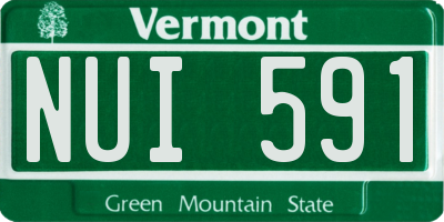 VT license plate NUI591