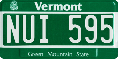 VT license plate NUI595