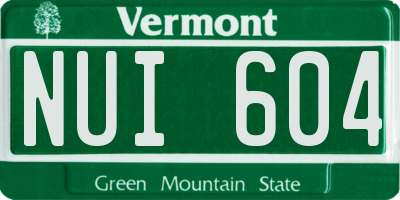 VT license plate NUI604