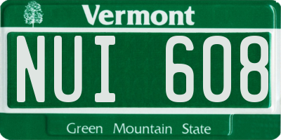 VT license plate NUI608