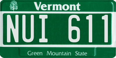 VT license plate NUI611