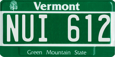 VT license plate NUI612