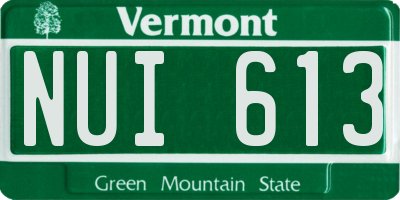 VT license plate NUI613