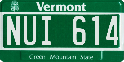 VT license plate NUI614