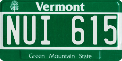VT license plate NUI615