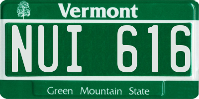 VT license plate NUI616