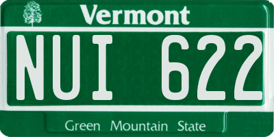 VT license plate NUI622