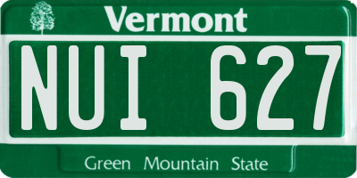 VT license plate NUI627