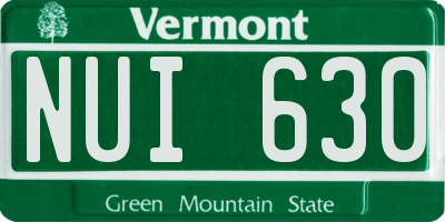 VT license plate NUI630