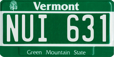 VT license plate NUI631