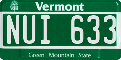 VT license plate NUI633