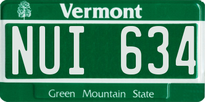 VT license plate NUI634