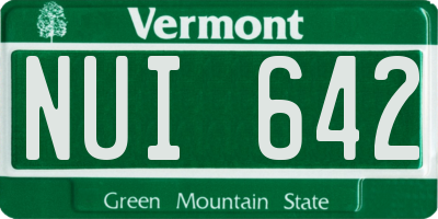VT license plate NUI642