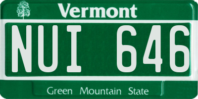 VT license plate NUI646