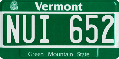VT license plate NUI652