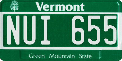 VT license plate NUI655