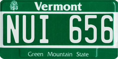 VT license plate NUI656