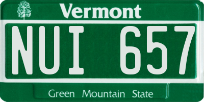 VT license plate NUI657