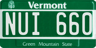 VT license plate NUI660
