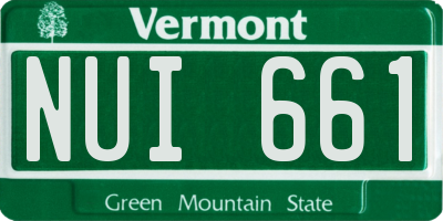 VT license plate NUI661