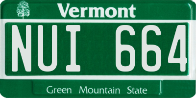 VT license plate NUI664