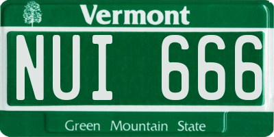 VT license plate NUI666