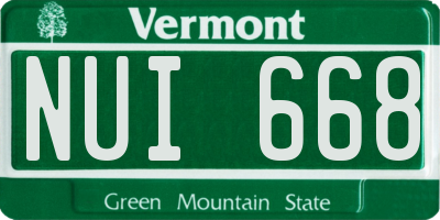 VT license plate NUI668