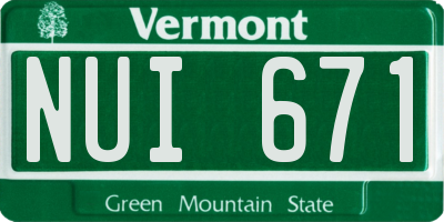 VT license plate NUI671